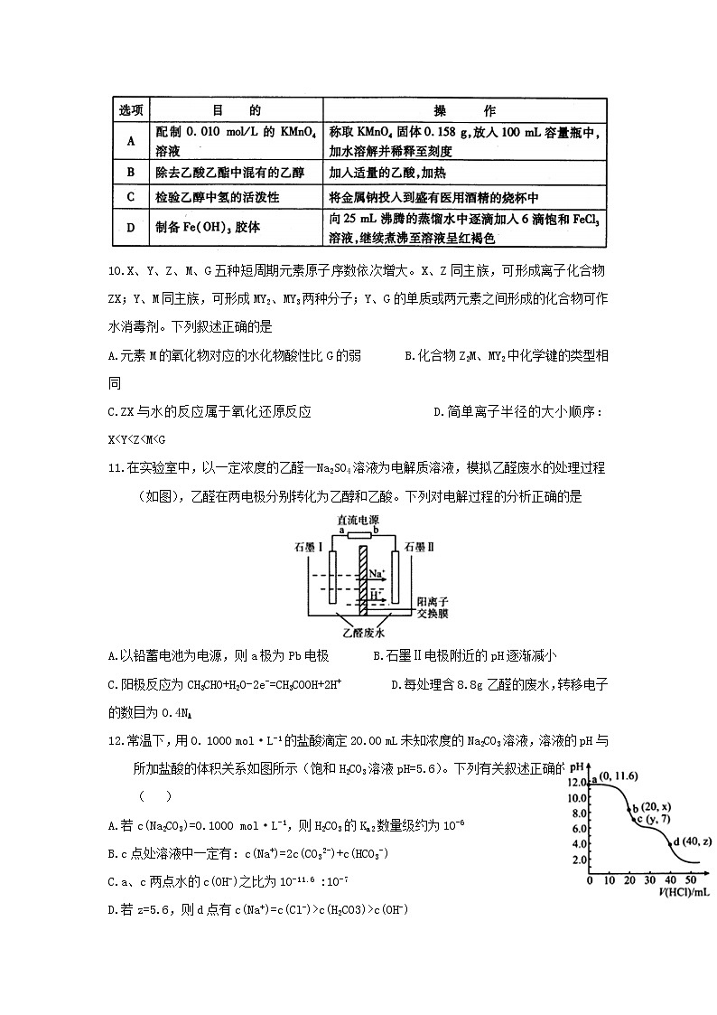 2019届四川省宜宾市第四中学高三二诊模拟考试理综试题03