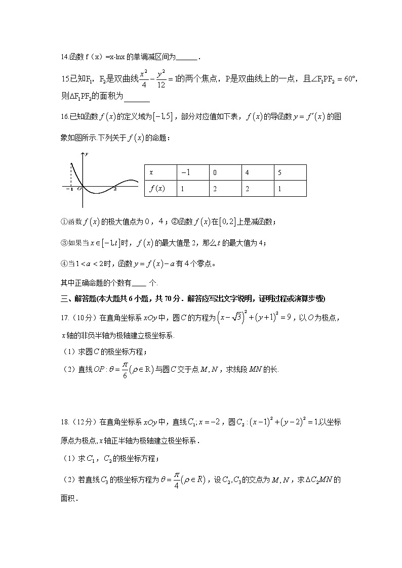 【数学】山西省朔州市怀仁县怀仁一中云东校区2019-2020学年高二下学期期中考试（文）03
