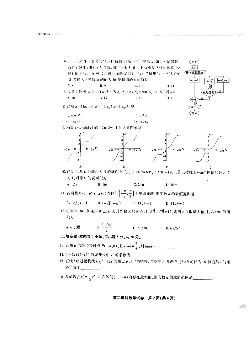 【数学】安徽省池州市高二第二学期期末考试（理）02