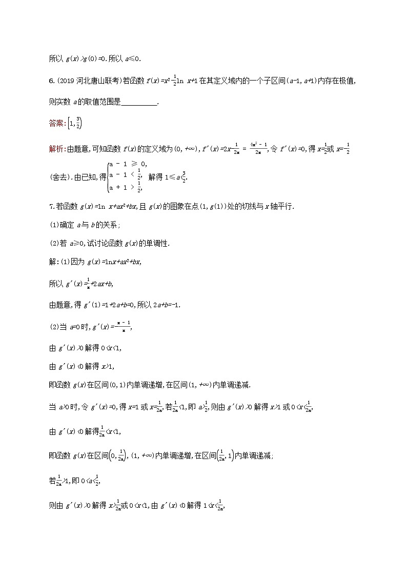 2021高考数学大一轮复习考点规范练15导数与函数的单调性极值最值理新人教A版03