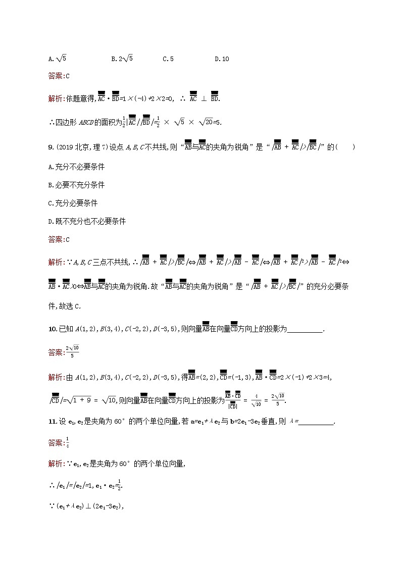 2021高考数学大一轮复习考点规范练27平面向量的数量积与平面向量的应用理新人教A版03