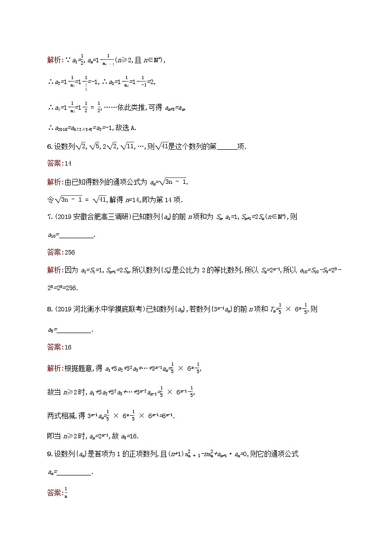 2021高考数学大一轮复习考点规范练29数列的概念与表示理新人教A版02