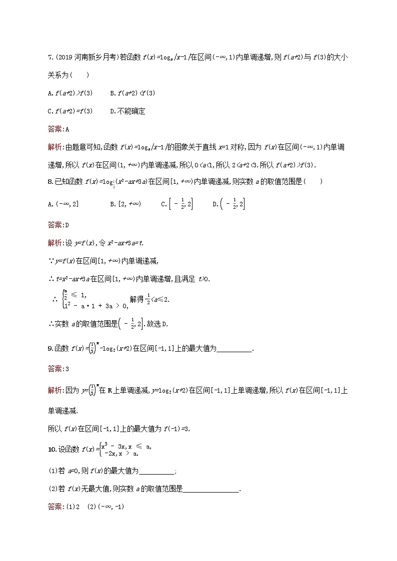 2021高考数学大一轮复习考点规范练6函数的单调性与最值理新人教A版第3页