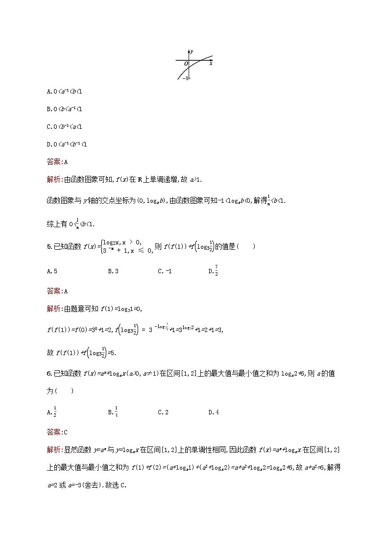 2021高考数学大一轮复习考点规范练9对数与对数函数理新人教A版02