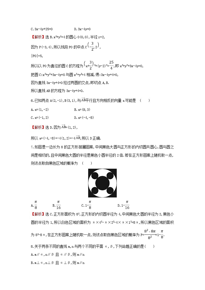 2019届二轮复习选择填空标准练(15)作业（全国通用）02