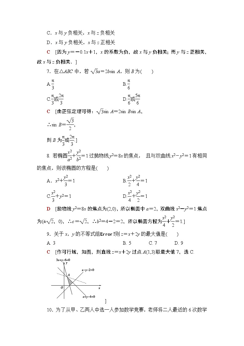 2019届二轮复习小题分层练4　送分小题精准练(4)作业（全国通用）第2页