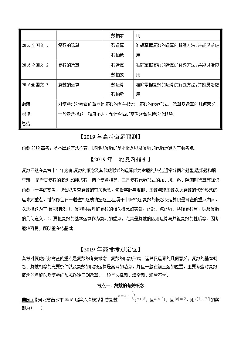 2019届二轮复习数系的扩充与复数的引入学案（全国通用）（文）03