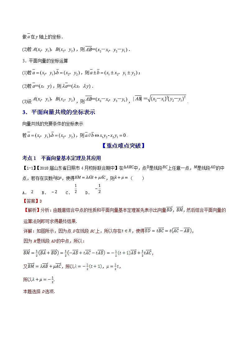 2019届二轮复习平面向量的基本定理及坐标表示学案（全国通用）02