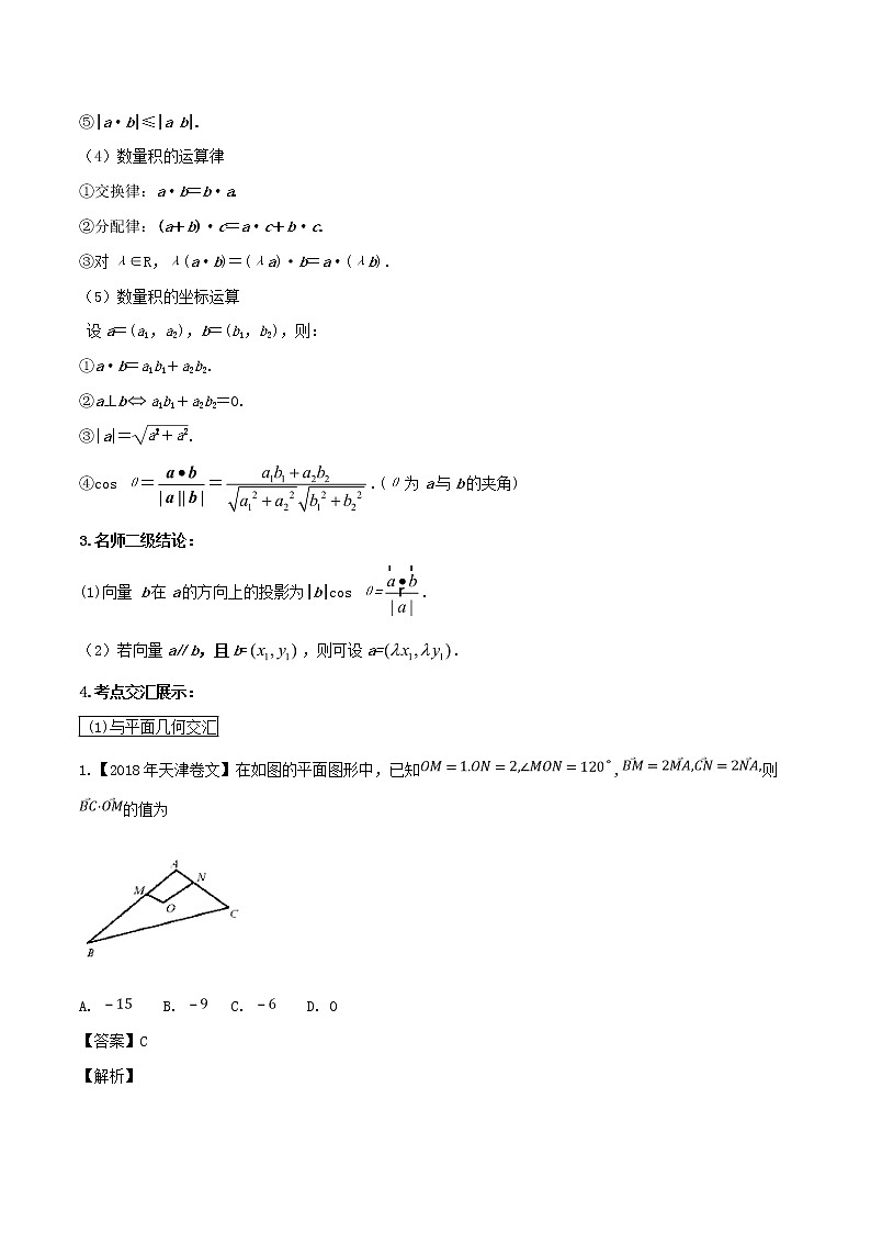 2019届二轮复习平面向量的数量积及应用学案（全国通用）02