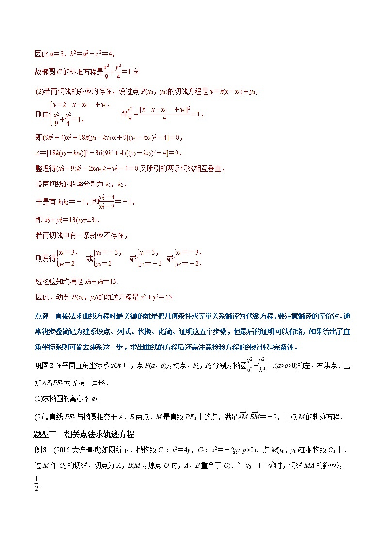 2019届二轮复习曲线与方程提分秘籍学案（全国通用）02