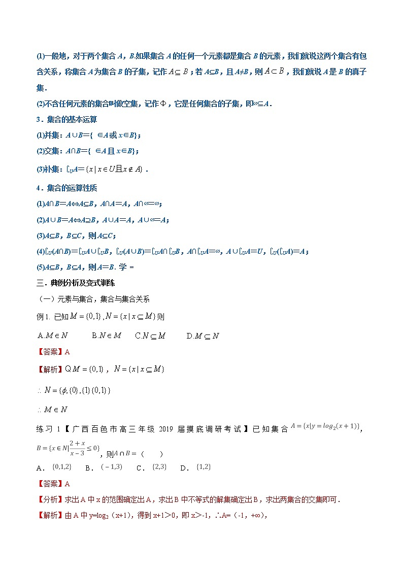 2019届二轮复习集合的解题技巧学案（全国通用）第2页