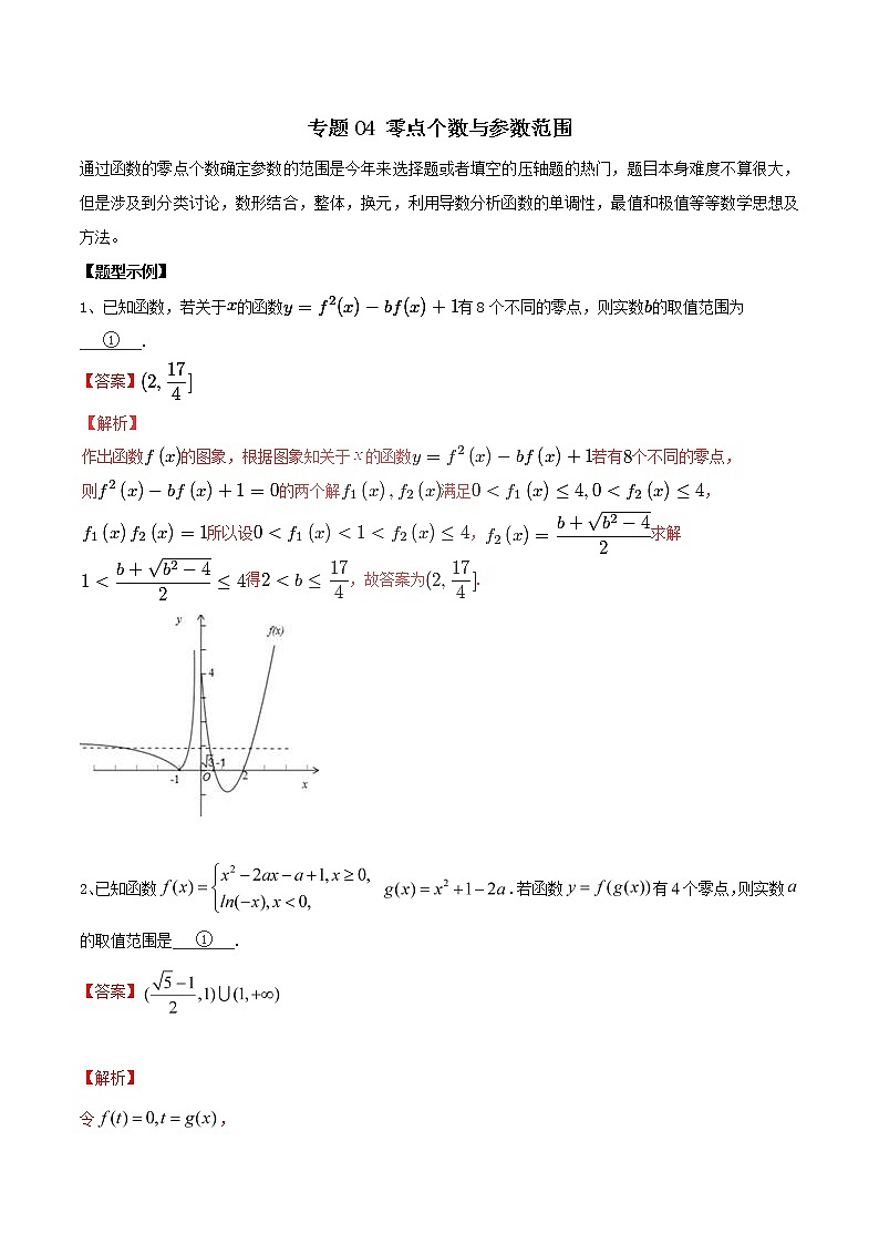 2019届二轮复习零点个数与参数范围学案（全国通用）01