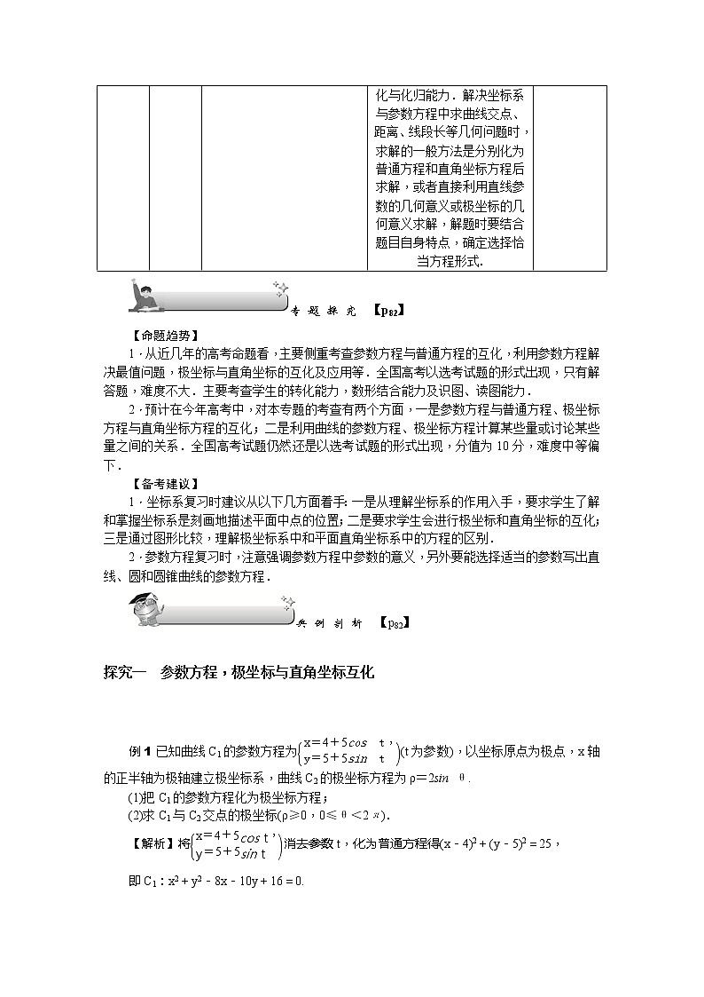 2019届二轮复习第22讲　坐标系与参数方程(选修4－4)学案（全国通用）03