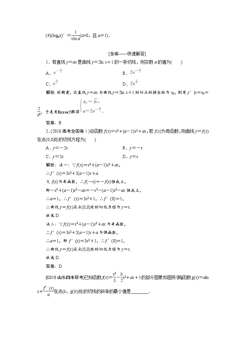 2019届二轮复习（理）专题一第五讲导数的应用(一)学案02