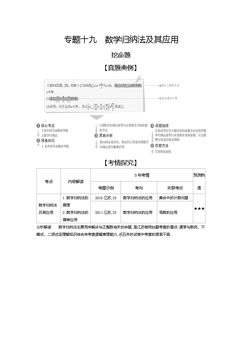 2019届二轮复习　数学归纳法及其应用学案（江苏专用）01