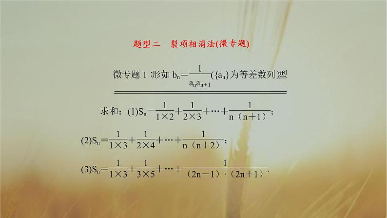 2019届二轮复习研究数列的求和课件（32张）08