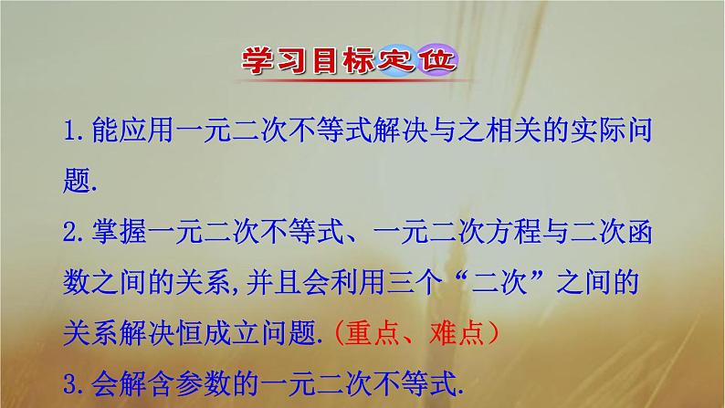 2019届二轮复习一元二次不等式及其解法（2）课件（45张）（全国通用）第3页