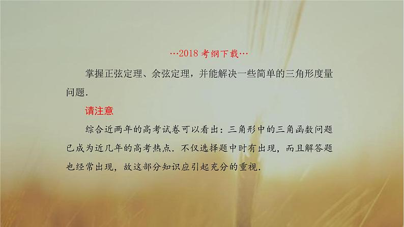 2019届二轮复习正余弦定理课件（52张）第2页