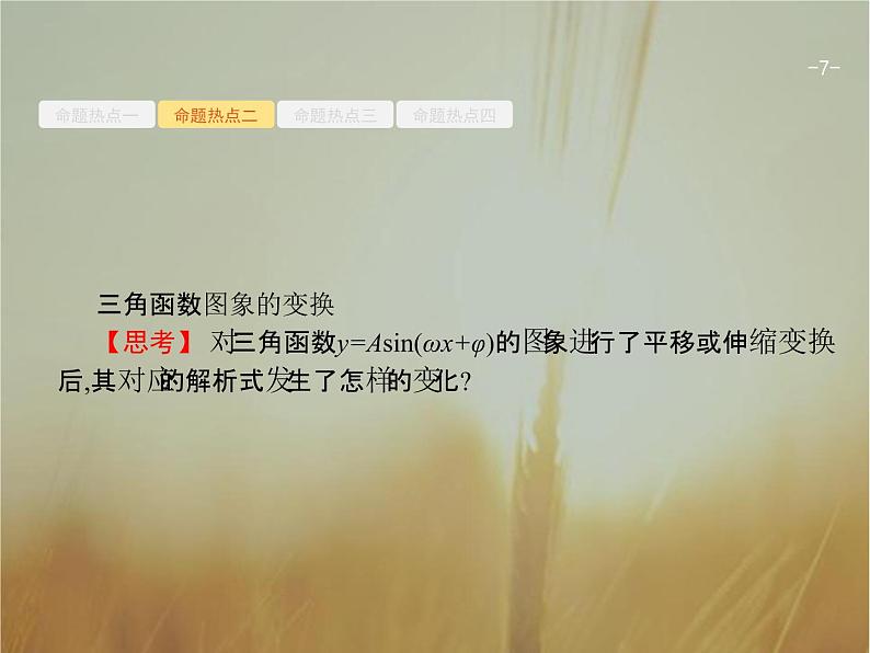 2019届二轮复习三角函数的图象与性质课件（25张）（全国通用）07