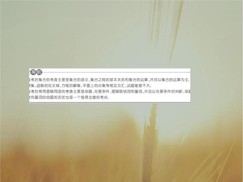 2019届二轮复习集合、常用逻辑用语课件（46张）（全国通用）04