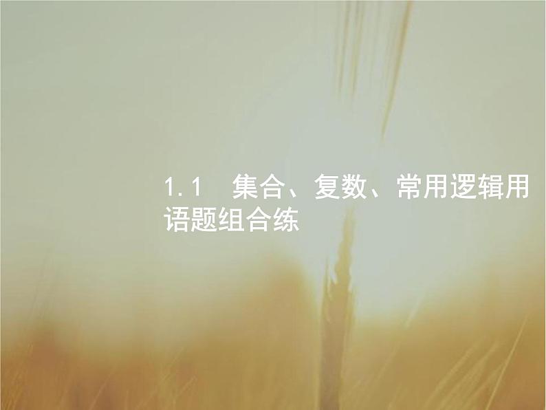 2019届二轮复习集合、复数、常用逻辑用语课件（18张）（全国通用）01