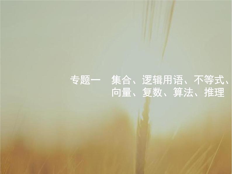 2019届二轮复习集合与常用逻辑用语课件（23张）（全国通用）01