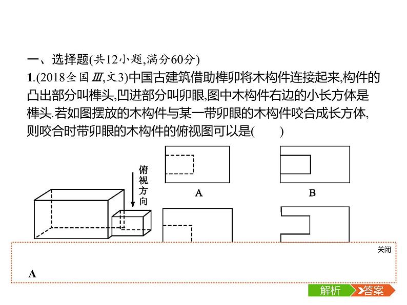 2019届二轮复习几何体的三视图与面积、体积的专项练课件（20张）（全国通用）05