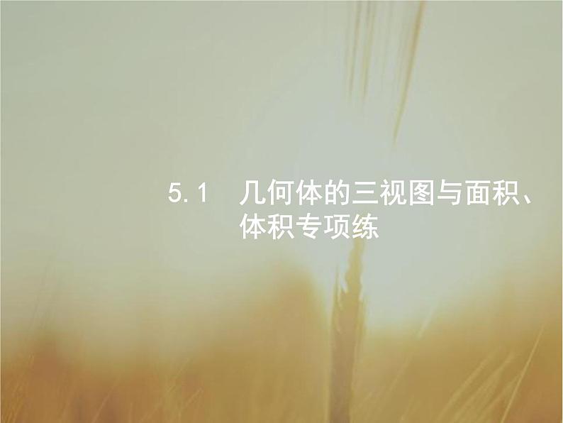 2019届二轮复习几何体的三视图与面积、体积课件（19张）（全国通用）02