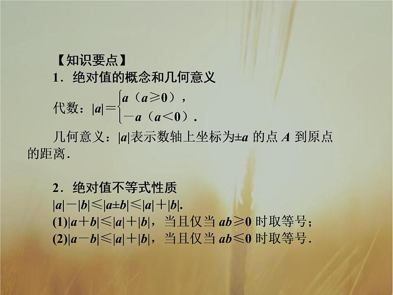 2019届二轮复习含绝对值不等式课件（38张）（全国通用）07