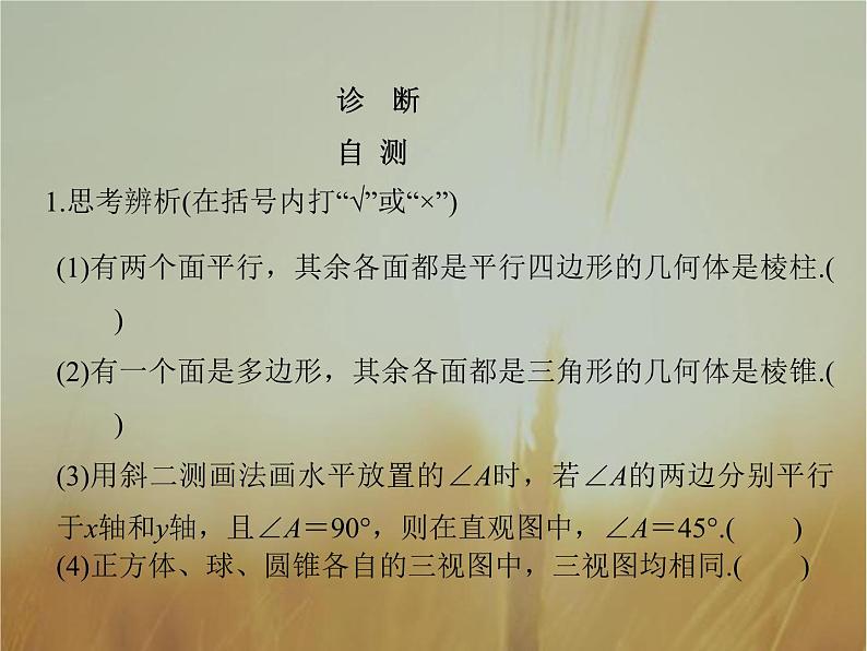 2019届二轮复习第八章立体几何初步课件（37张）（全国通用）08