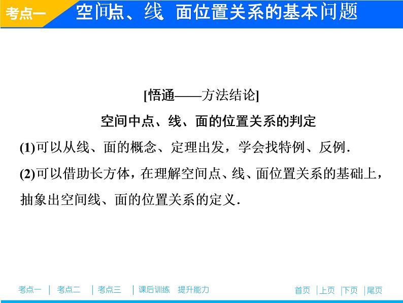 2019届二轮复习（理）专题四第二讲空间点、线、面位置关系的判断课件（49张）05