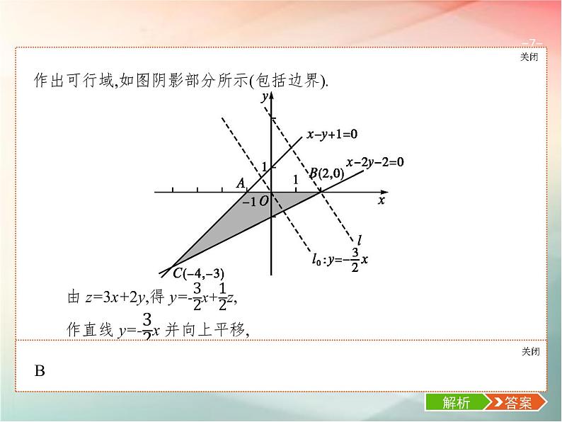 2019届二轮复习（理）专题一集合、逻辑用语等1.2不等式、线性规划课件（23张）（全国通用）07