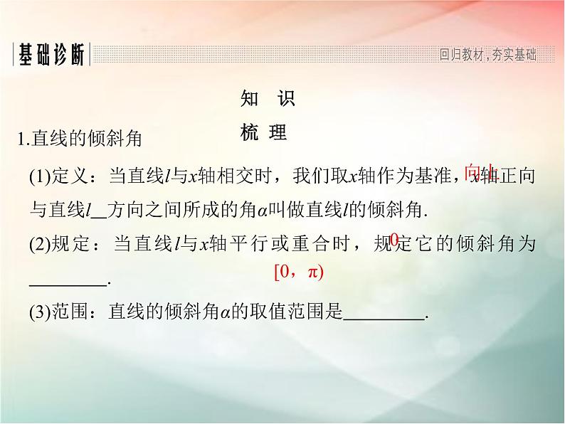 2019届二轮复习（文）第九章平面解析几何第1节课件（33张）（全国通用）03