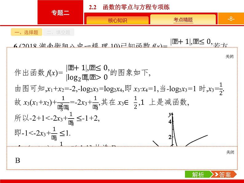 2019届二轮复习(理)2.2.2函数的零点与方程专项练课件（20张）08