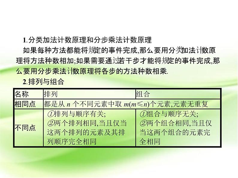 2019届二轮复习（理）6.1排列、组合、二项式定理小题组合练课件（20张）（全国通用）(1)第3页