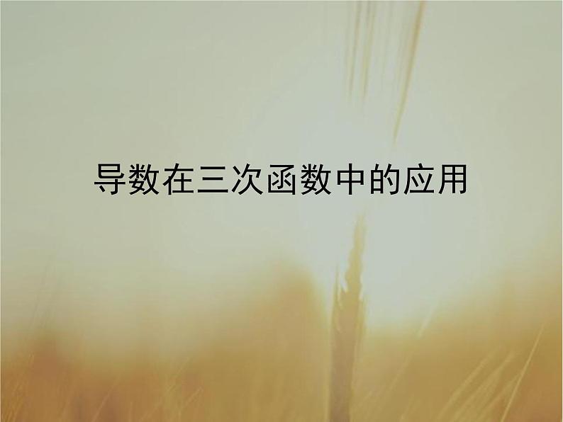 2019届二轮复习（理）导数在三次函数中的应用课件（13张）（全国通用）01