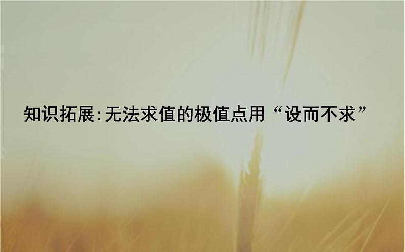 2019届二轮（理科数学）知识拓展无法求值的极值点用“设而不求”课件（25张）（全国通用）01