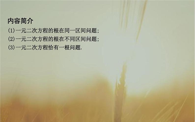 2019届二轮（理科数学）知识拓展一元二次方程根的分布问题课件（18张）（全国通用）02