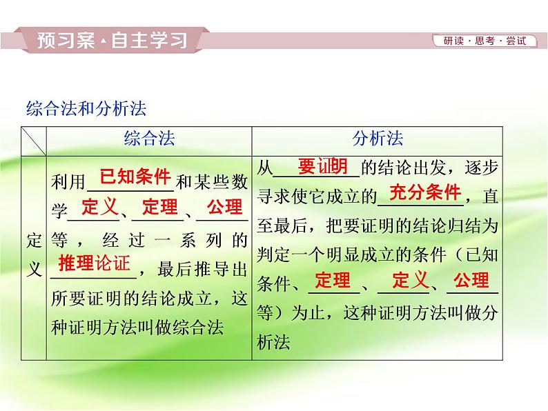2019届二轮复习　综合法和分析法课件（38张）（全国通用）03