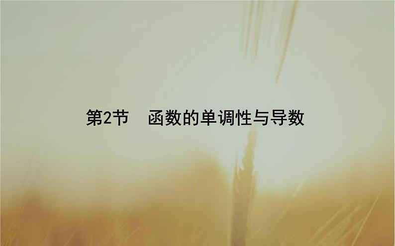 2019届二轮（理科数学）　函数的单调性与导数课件（30张）（全国通用）第1页
