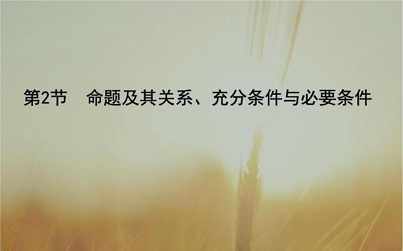 2019届二轮（理科数学）　命题及其关系、充分条件与必要条件课件（21张）（全国通用）01