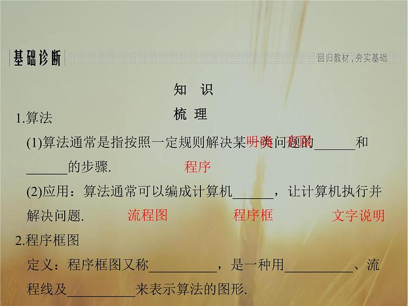 2019届二轮复习  　算法与程序框图  课件（40张）（全国通用）03