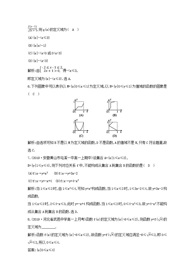 2020届二轮复习函数的概念课时作业（全国通用） 练习02