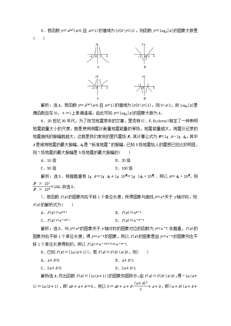 2020届二轮复习基本初等函数、函数与方程课时作业（全国通用） 练习02