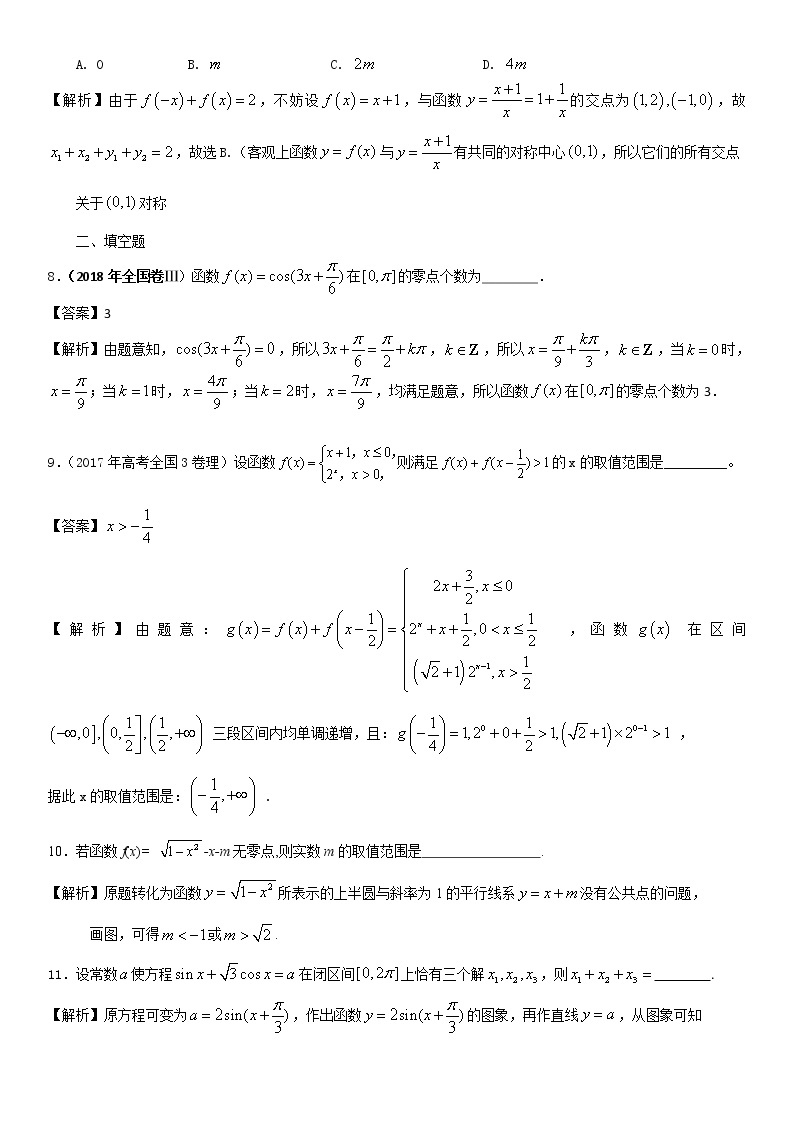 2020届二轮复习函数与方程综合问题课时作业（全国通用）03