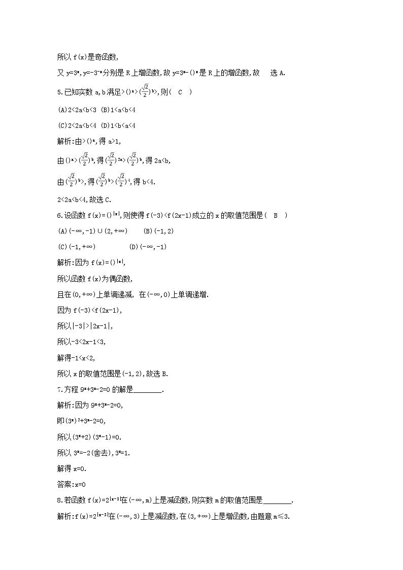 2020届二轮复习指数函数的图象及性质的应用课时作业（全国通用）第2页