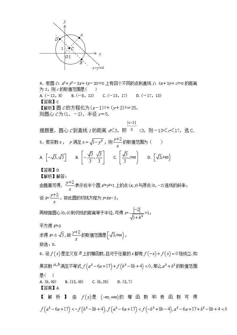 2020届二轮复习  直线与圆  课时作业（全国通用） 练习02