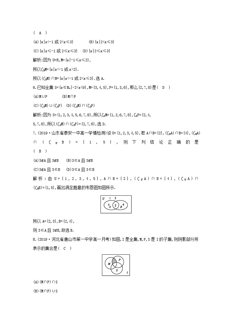 2020届二轮复习补集及集合运算的综合应用课时作业（全国通用）第2页