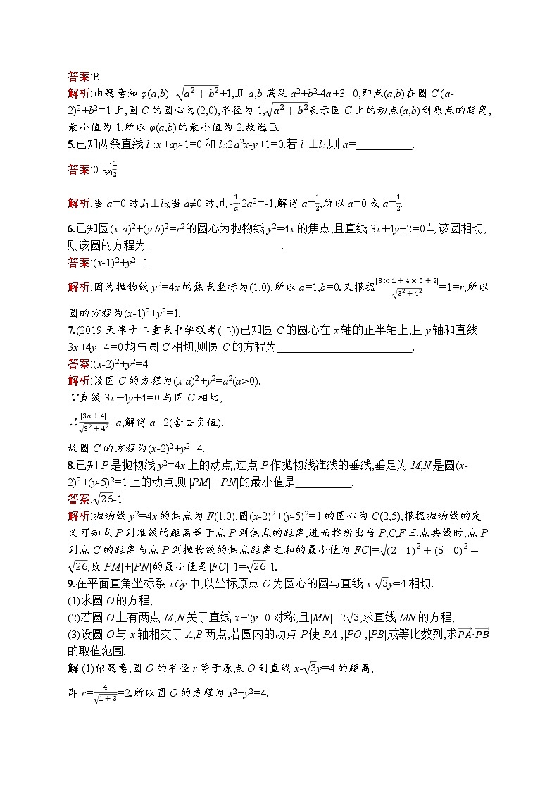 2020届二轮复习15直线与圆作业 练习02