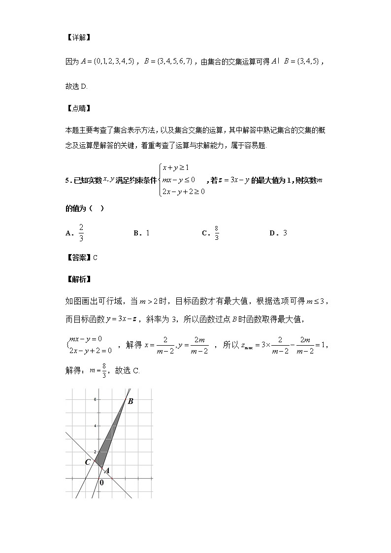 2020届  二轮复习  集合、简易逻辑与不等式 作业第3页